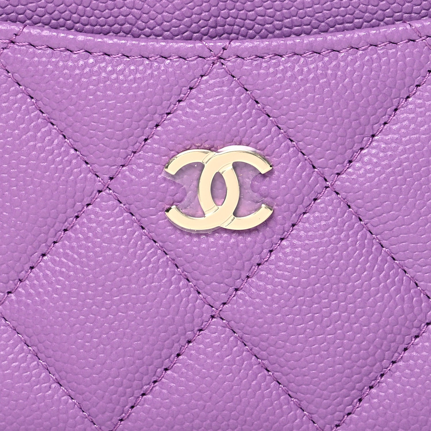 Chanel Caviar Quilted Card Holder Purple 9 of 12