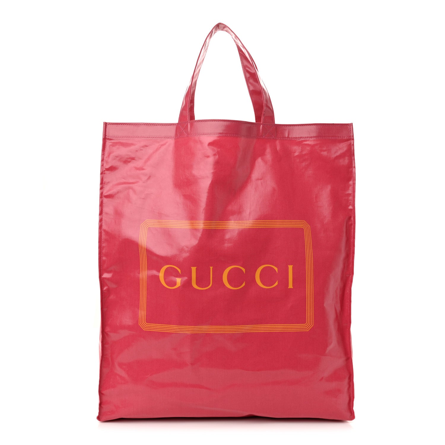 Gucci Patent Canvas Frame Logo Vertical Tote Glam Pink 1 of 11
