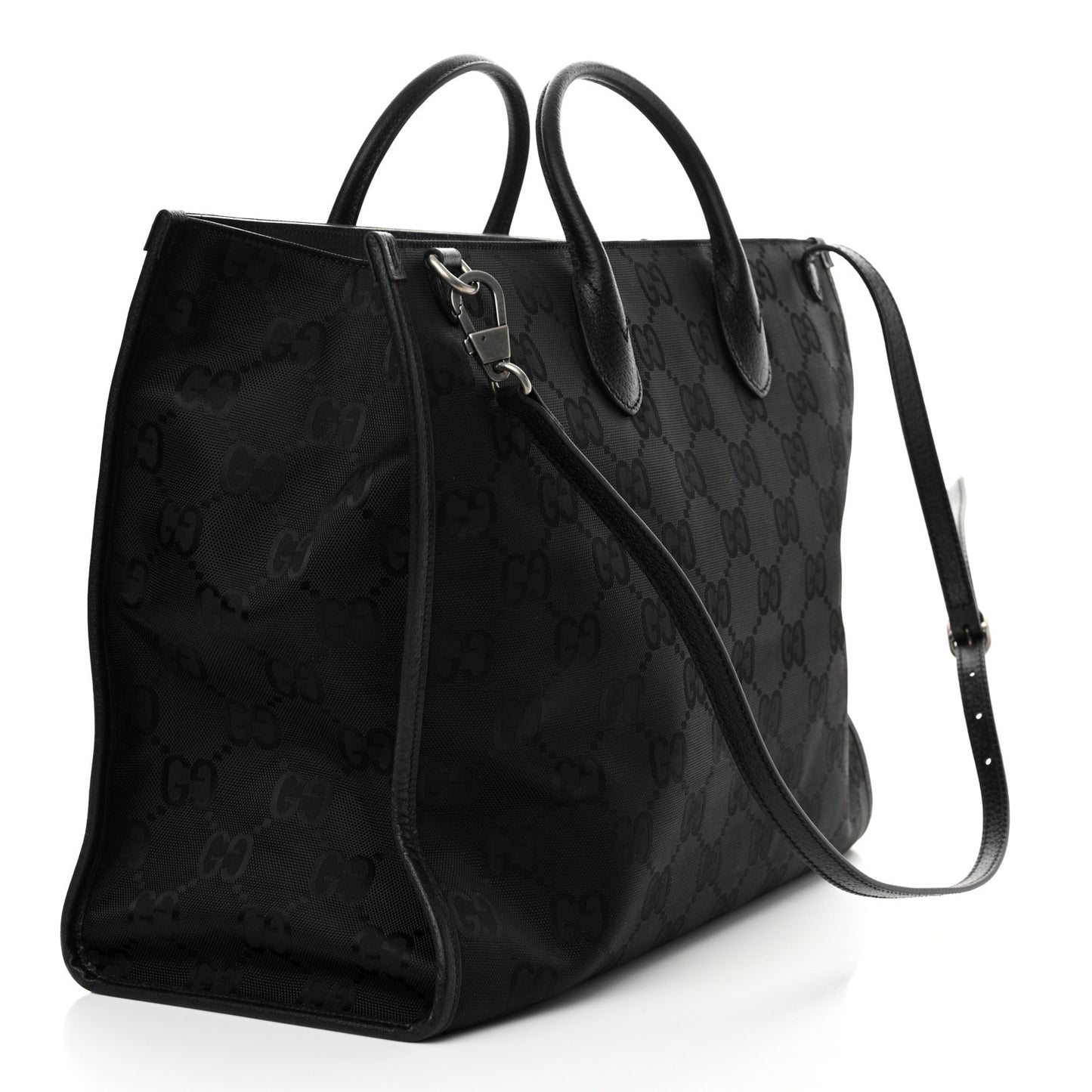 Econyl Nylon Monogram Large Off The Grid Tote Bag Black