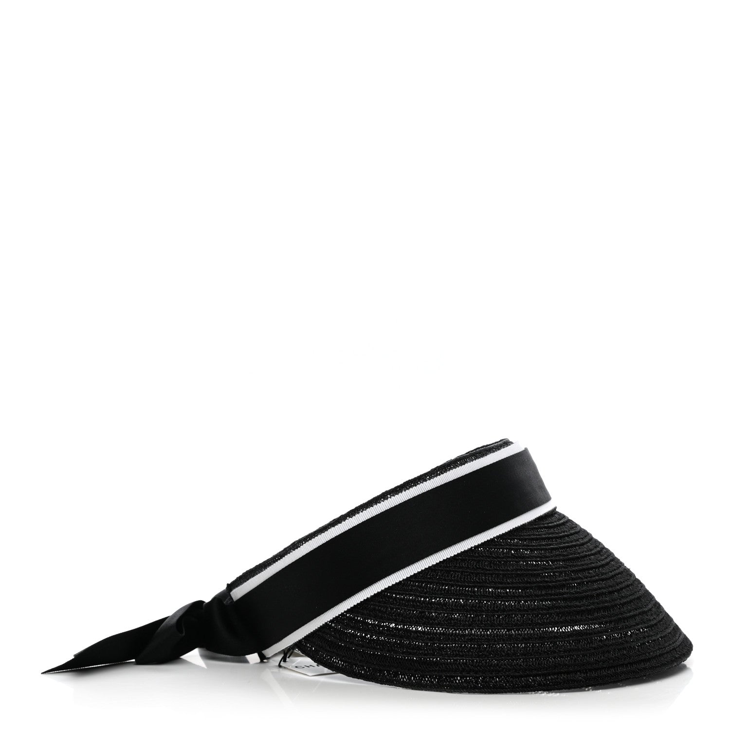 Chanel Abaca Cotton Ribbon Visor S Black 5 of 7