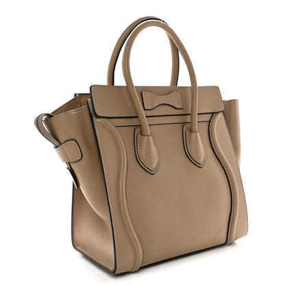 Celine Drummed Calfskin Micro Luggage Dune 3 of 12