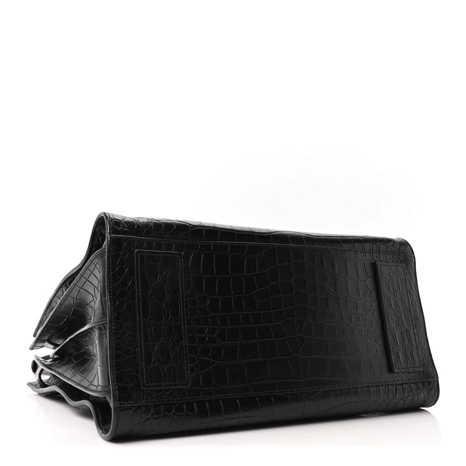 Saint Laurent Calfskin Crocodile Embossed Large Souple Sac De Jour Black 8 of 10