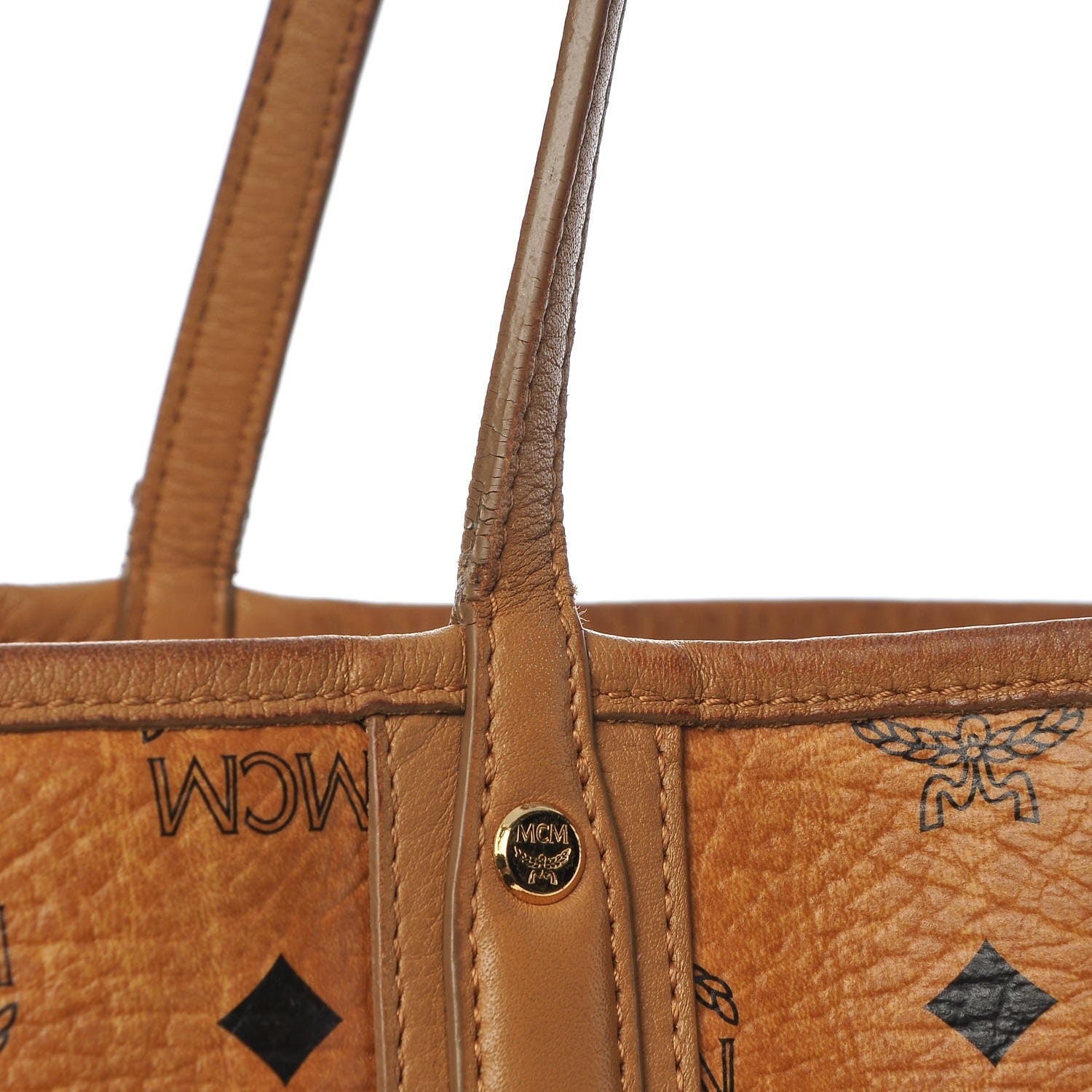 MCM Visetos Medium Reversible Shopping Tote Cognac 20 of 25