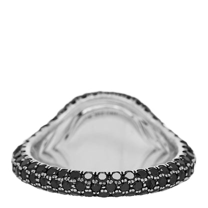 David Yurman 18K White Gold Black Diamond Pave Pinky Ring 44 3 4 of 5
