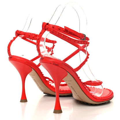 Bottega Veneta Lambskin Studded Multi Strap 90mm Sandals 37 Tomato 3 of 10