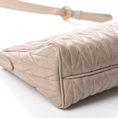 Miu Miu Nappa Matelasse Zip Shoulder Bag Cammeo 6 of 14