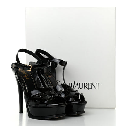 Saint Laurent Patent Tribute 105 Platform Sandals 35.5 Black 9 of 9
