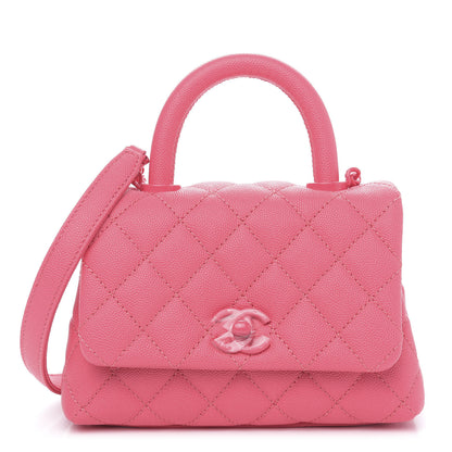 Chanel Caviar Quilted Incognito Extra Mini Coco Handle Flap Pink 1 of 11