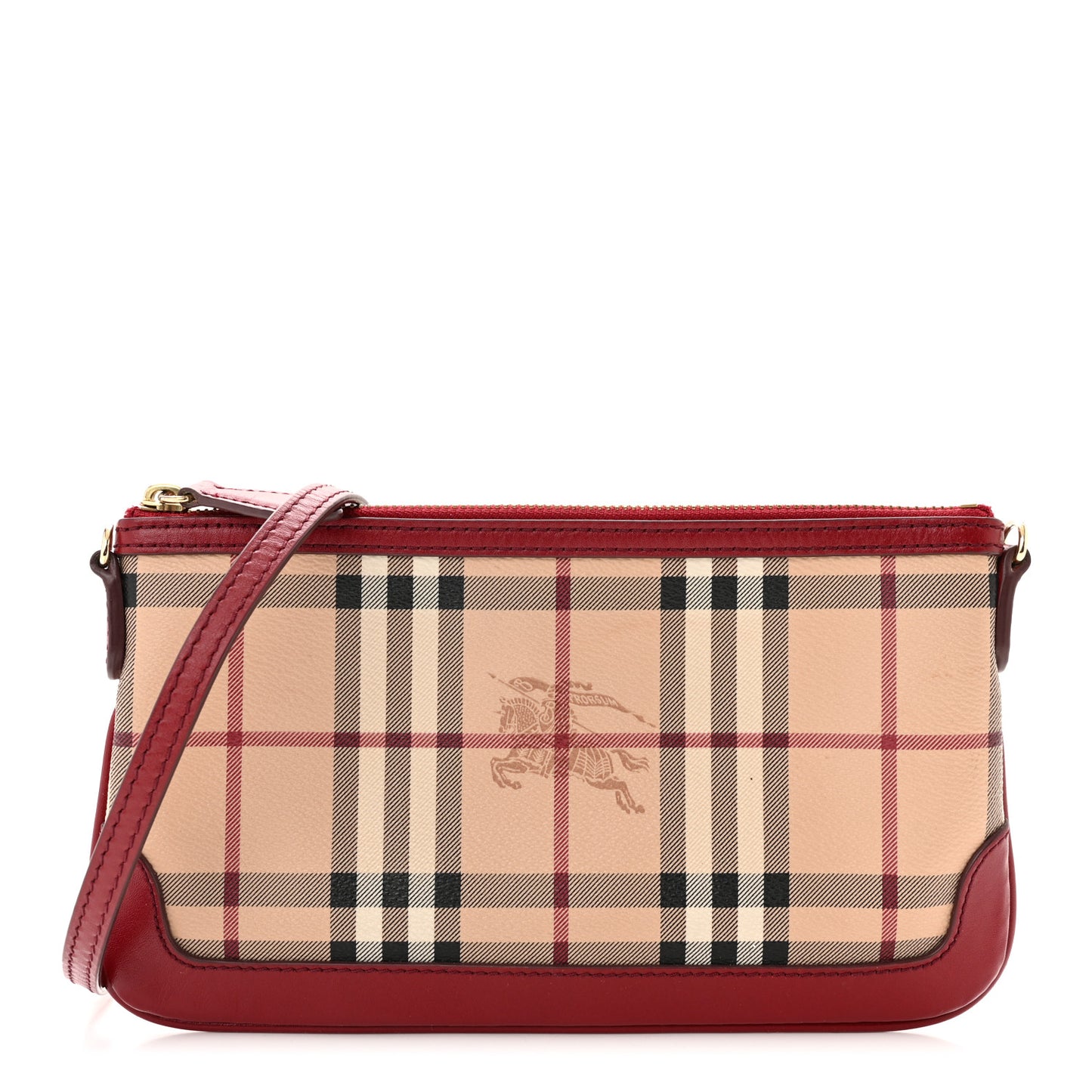 Haymarket Check Small Peyton Crossbody Clutch Bag Military Red