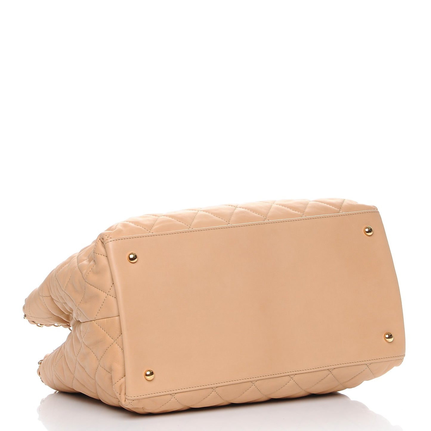 Lambskin Quilted Small Chain Me Tote Light Beige