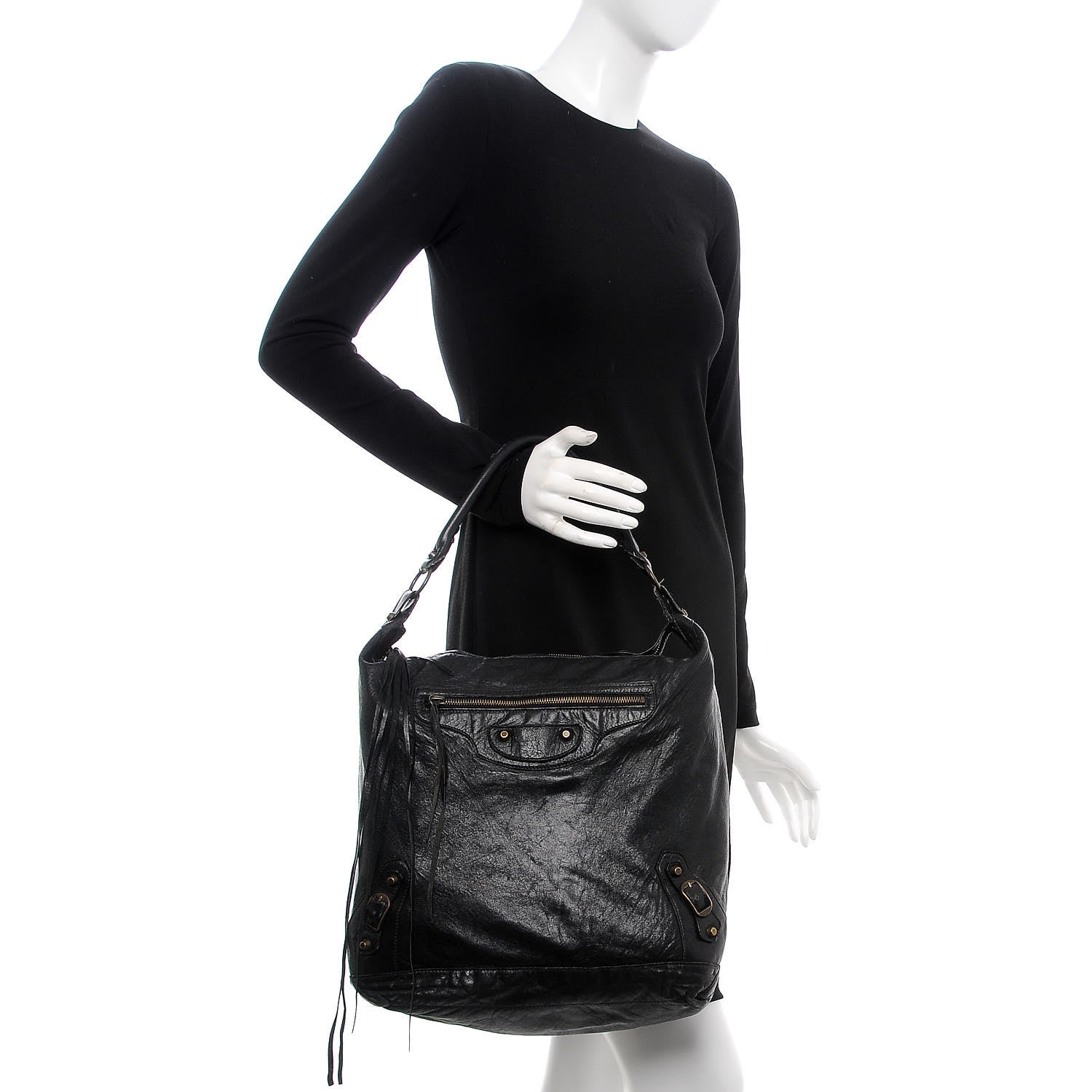 Balenciaga Agneau Classic Hardware Day Hobo Black 2 of 8