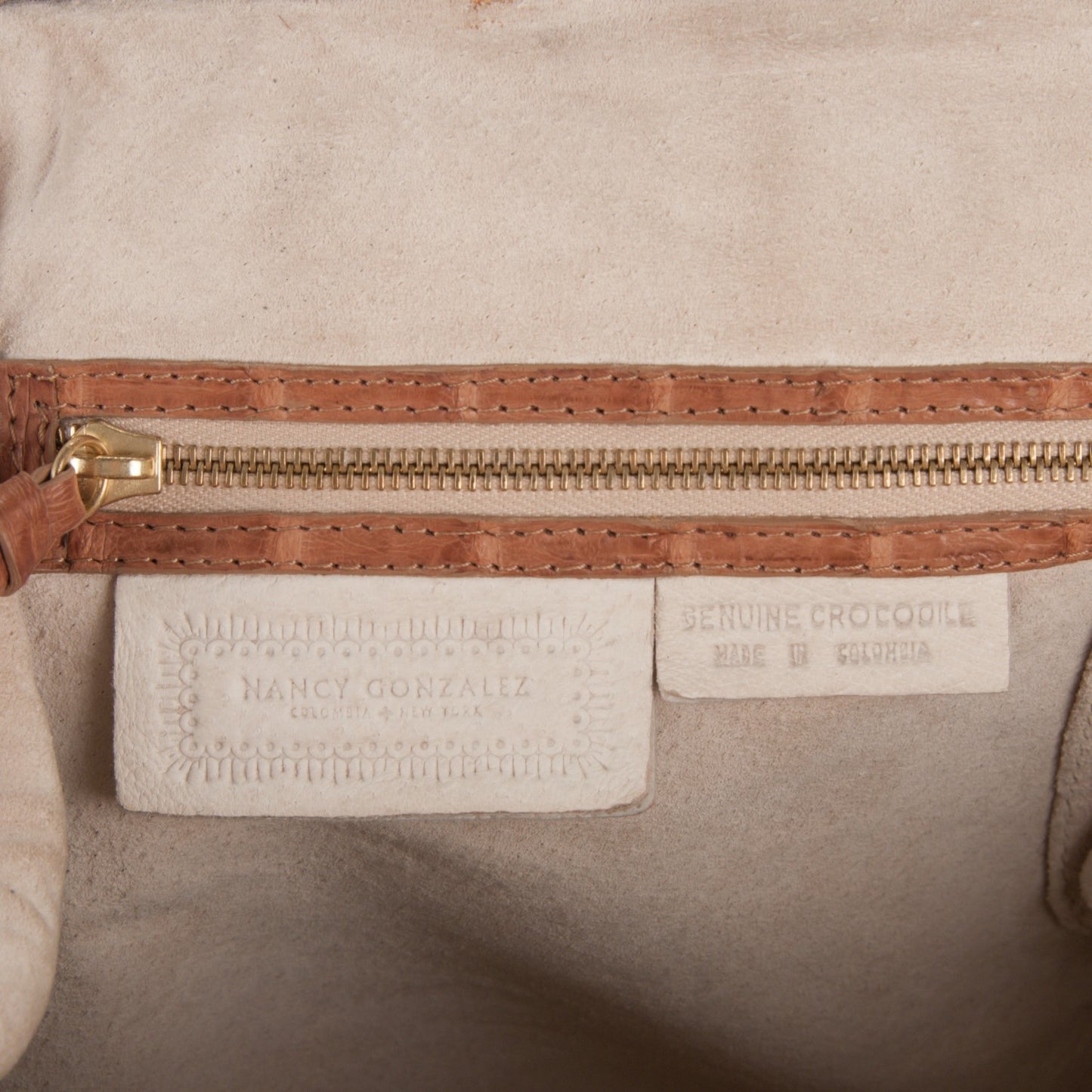 Crocodile Leaf Frame Bag Brown