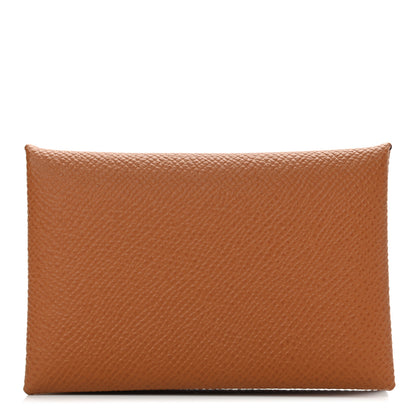 Hermes Epsom Calvi Card Case Gold 1 of 8