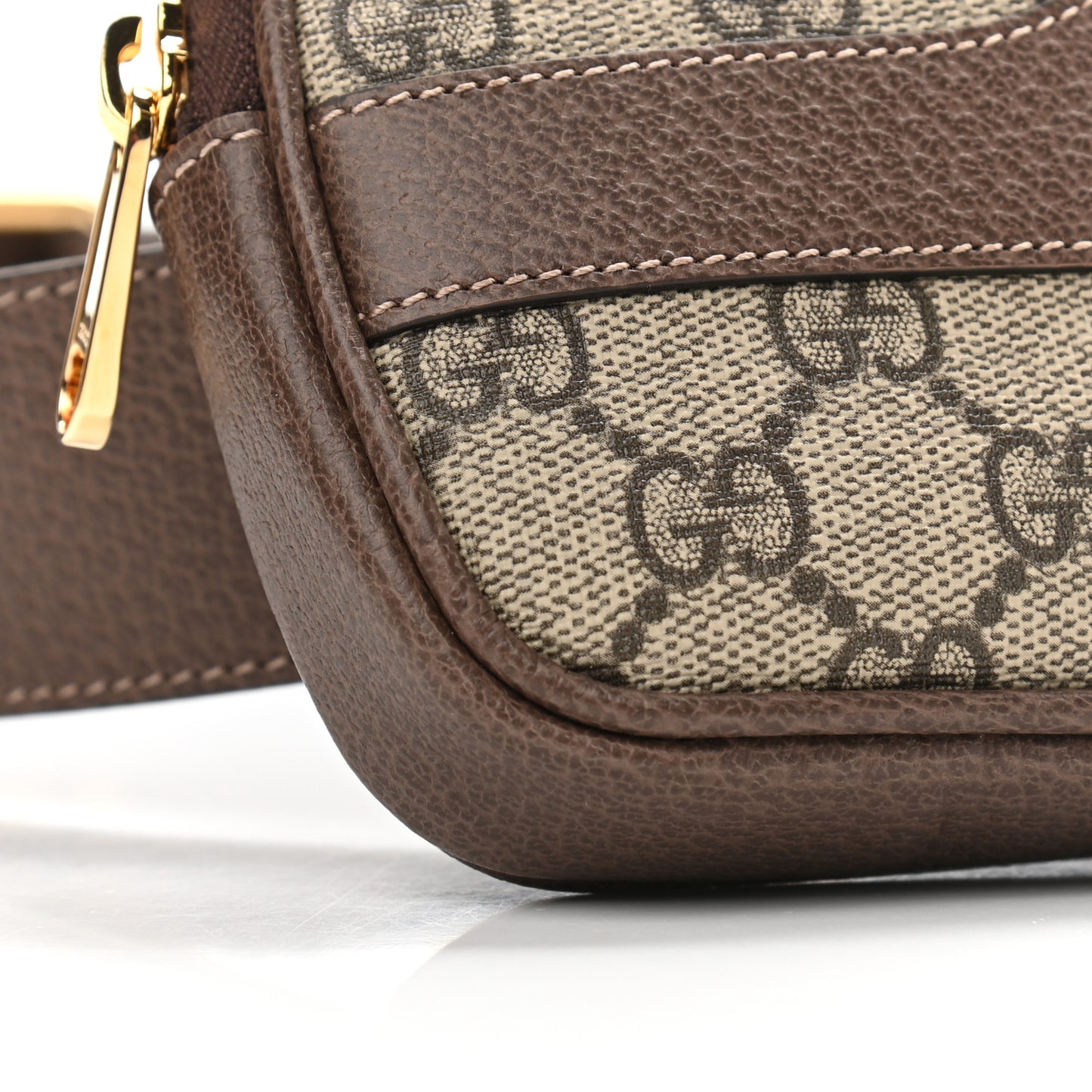 GG Supreme Monogram Ophidia Belted iPhone Case 85 34 Dark Brown