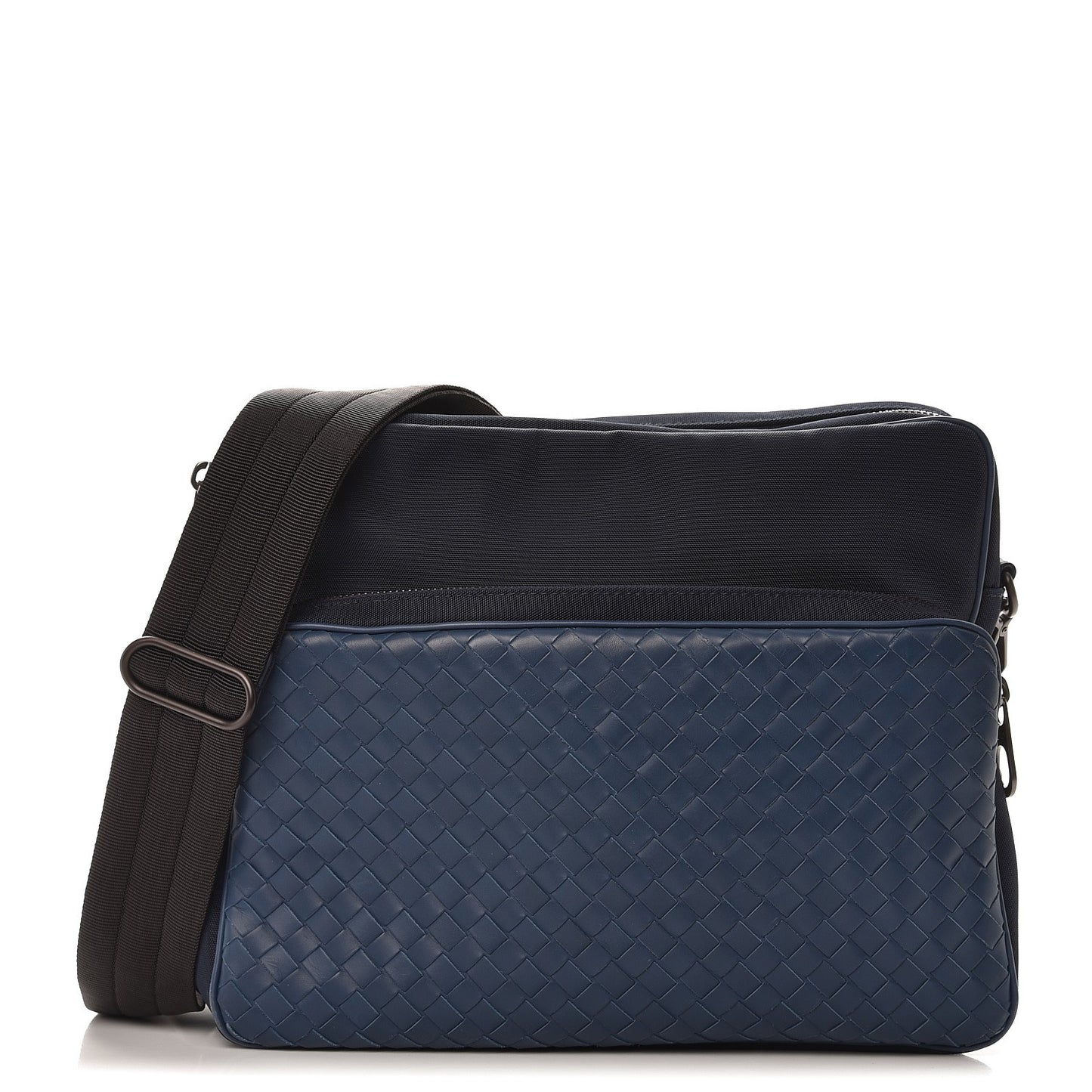 Canvas Calfskin Intrecciato Messenger Tourmaline Pacific