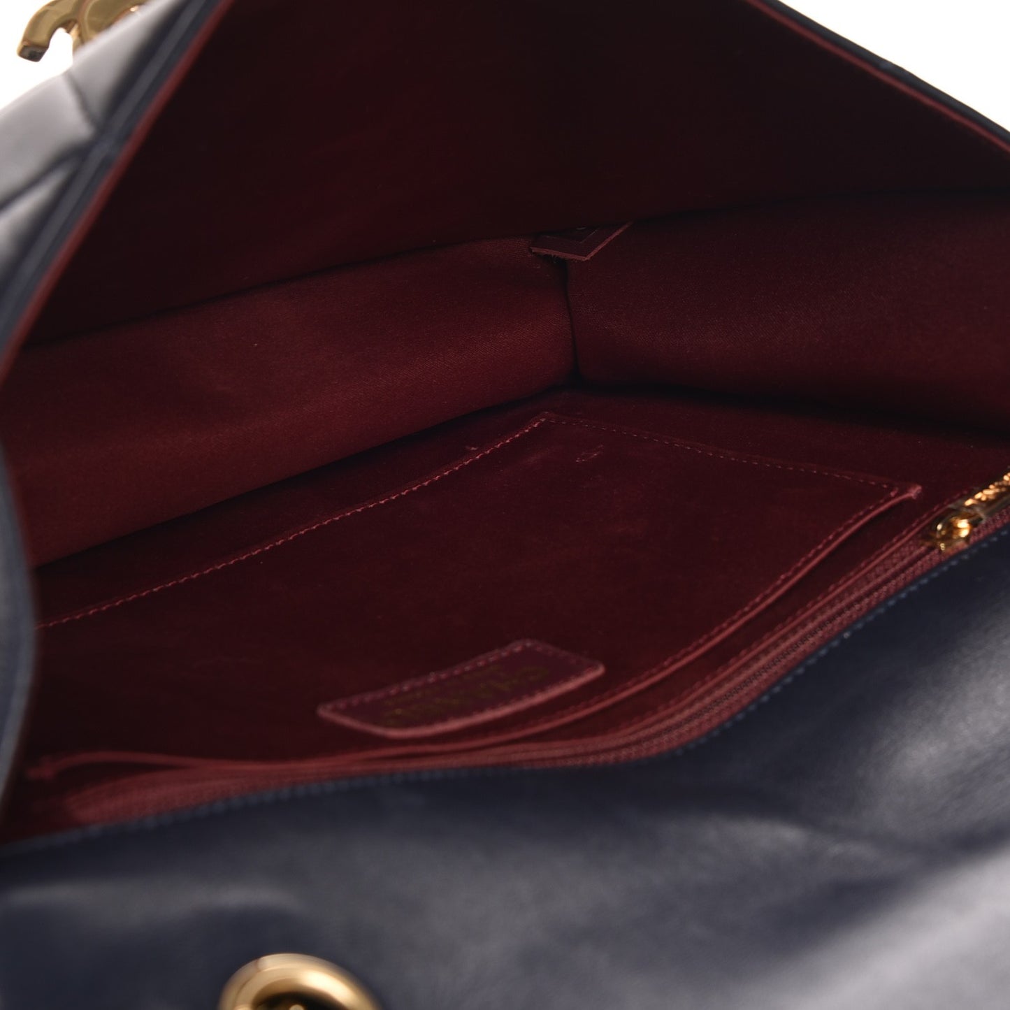 Lambskin Quilted Large Golden Class Flap Navy
