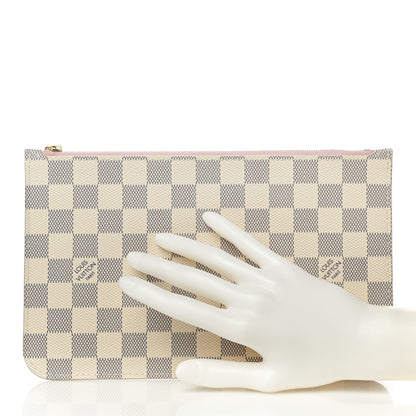 Louis Vuitton Damier Azur Neverfull MM GM Pochette Rose Ballerine 2 of 9