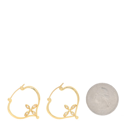 Temple St. Clair 18K Yellow Gold Diamond Heart Hoop Earrings 2 of 4