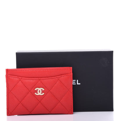 Chanel Caviar Quilted Card Holder Red 9 of 9