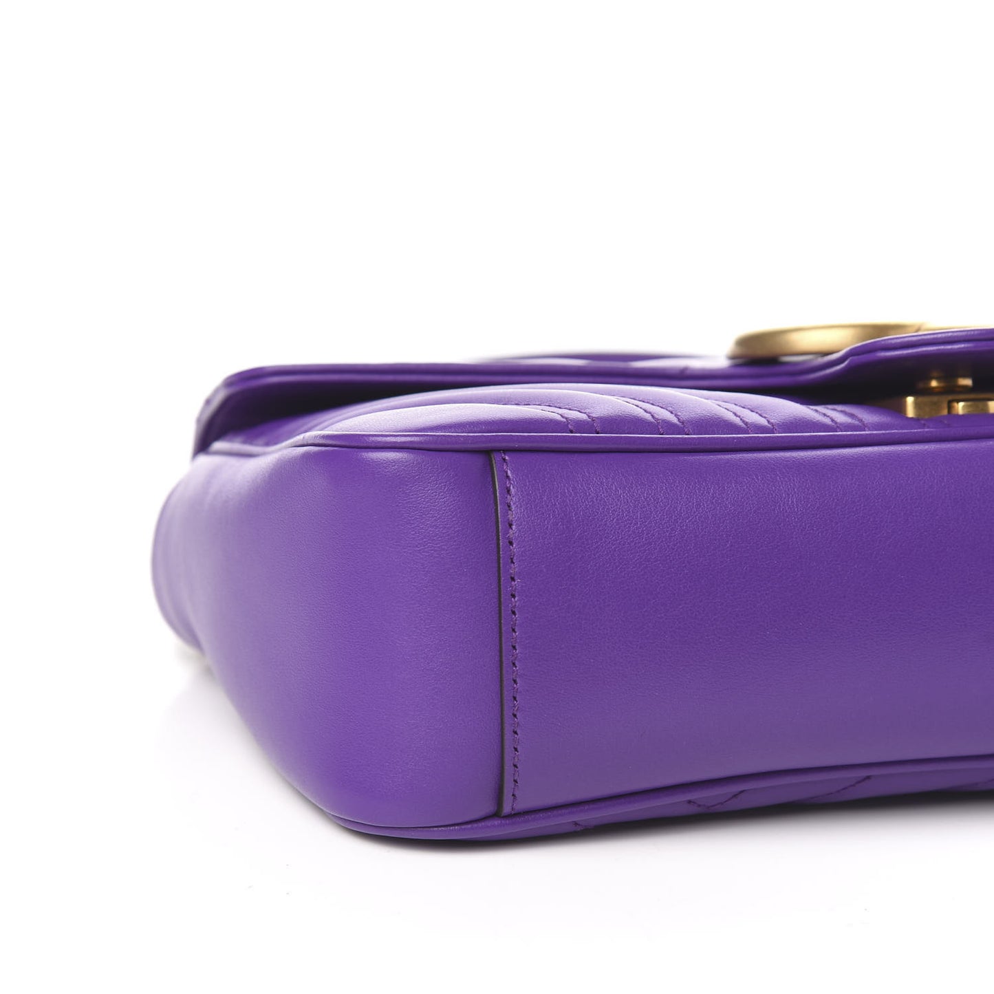 Calfskin Matelasse Small GG Marmont Shoulder Bag Shine Purple