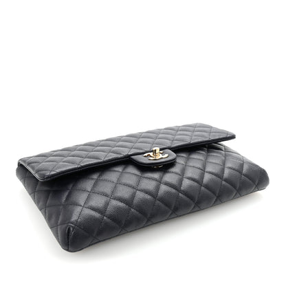 Chanel Caviar Quilted Flap Clutch Navy 4 of 7