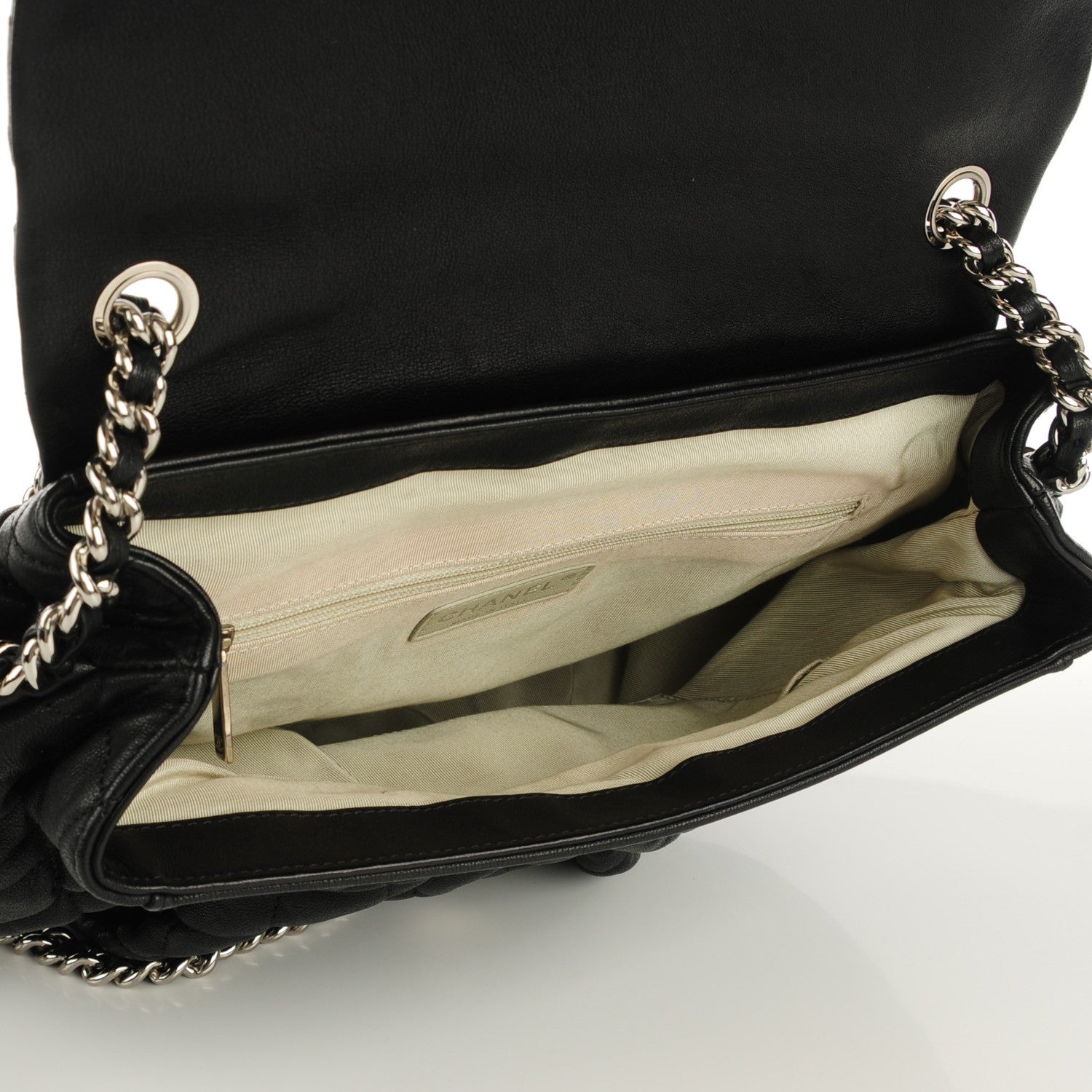 Chanel Washed Lambskin Quilted Large Chain Around Messenger Black 5 of 7