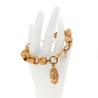 Chanel Metal Quilted CC Coin Bracelet Gold 2 of 4