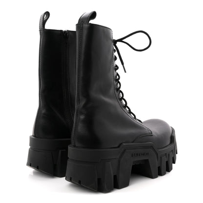 Balenciaga Calfskin Womens Bulldozer Lace Up Boots 37 Black 5 of 10