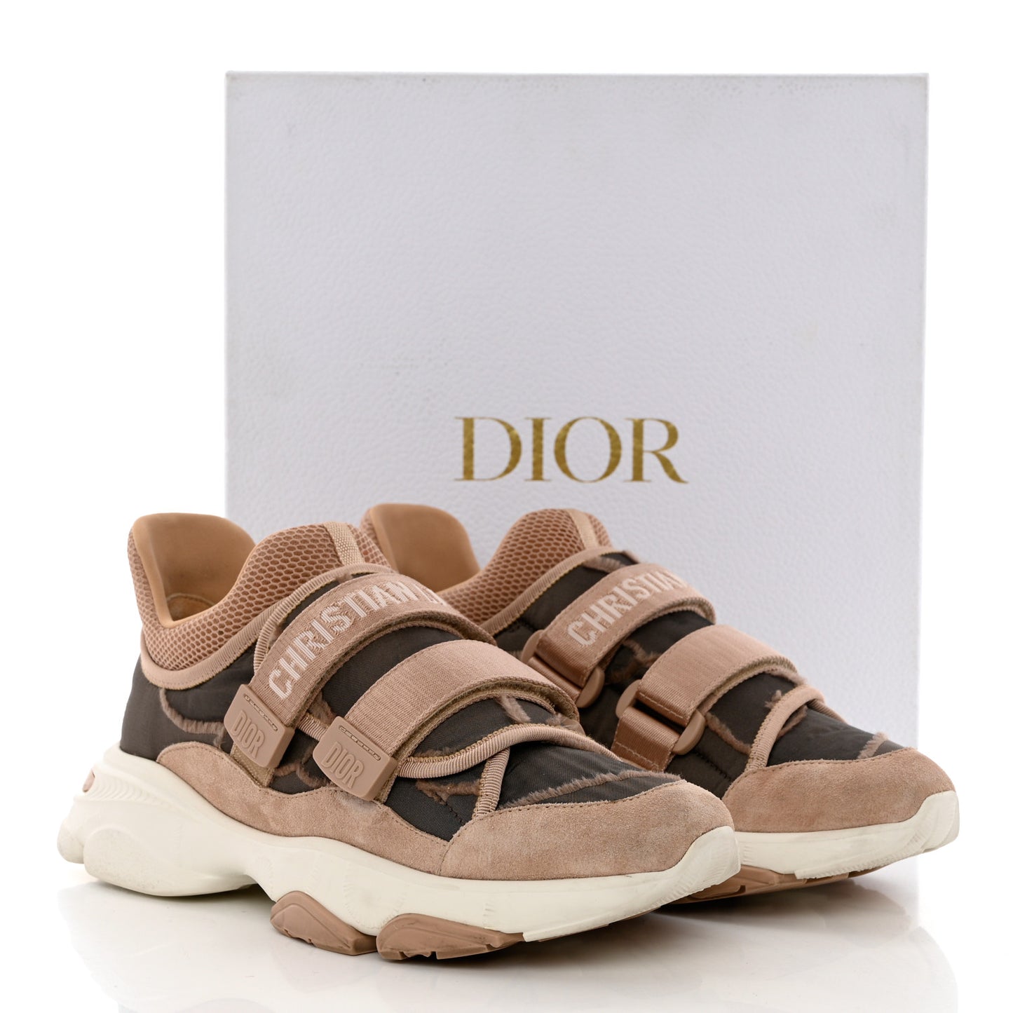 Technical Fabric Nylon Camouflage Womens D-Wander Sneakers 40 Nude