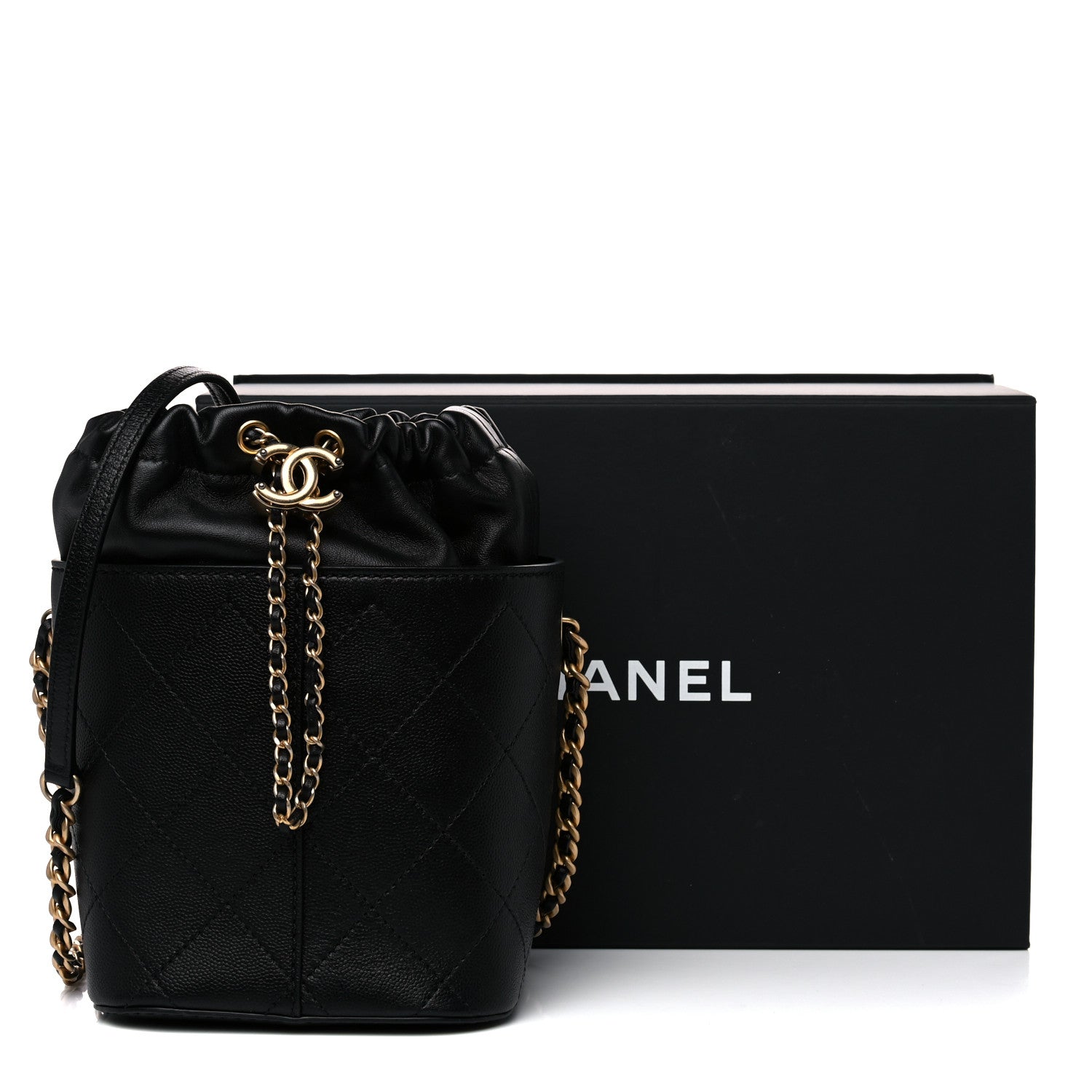 Chanel Caviar Bucket Drawstring Bag Black 10 of 10