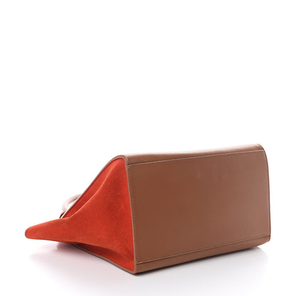 Celine Natural Calfskin Suede Medium Bi-Color Trapeze Tan 3 of 8