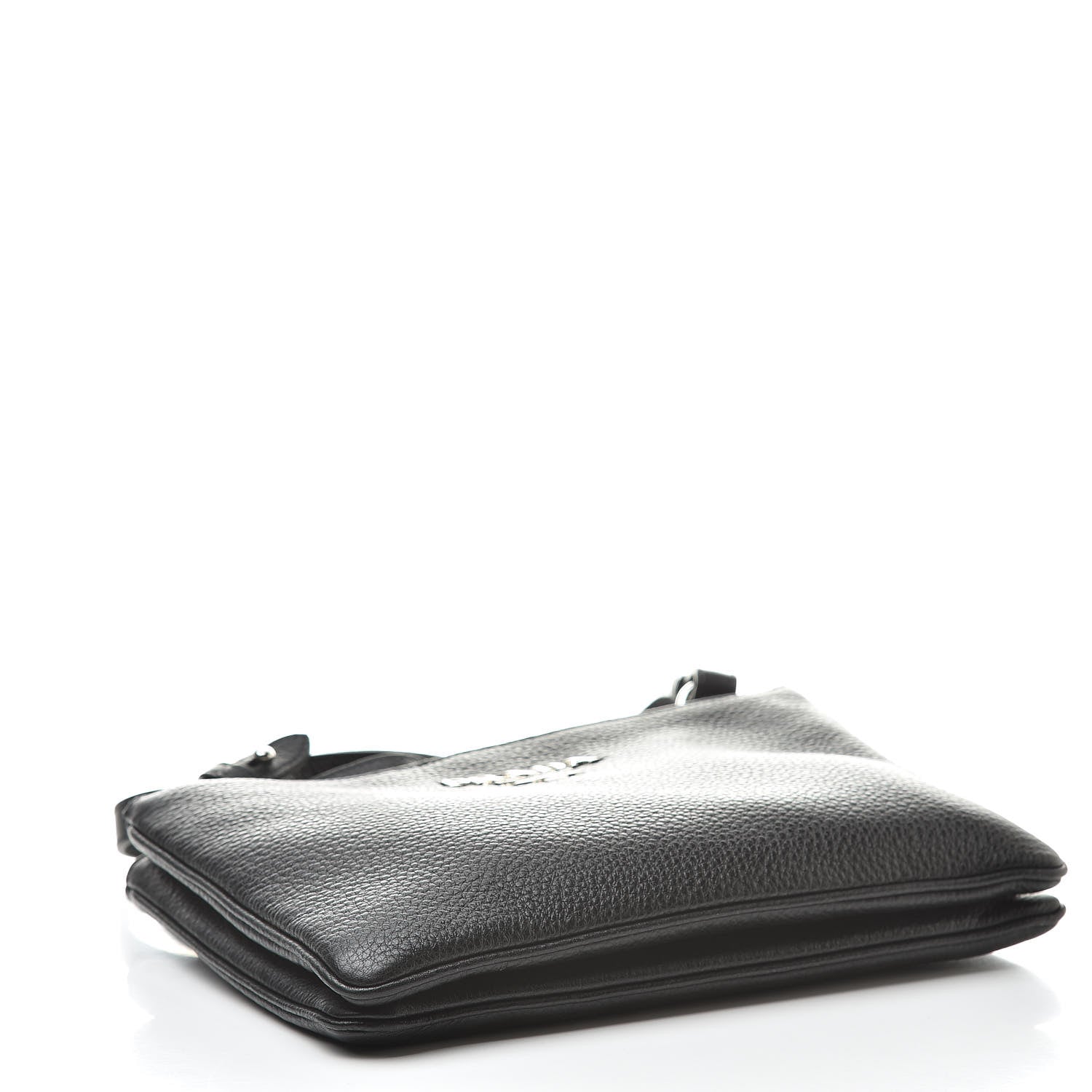 Prada Vitello Daino Double Zip Crossbody Bag Black 4 of 11