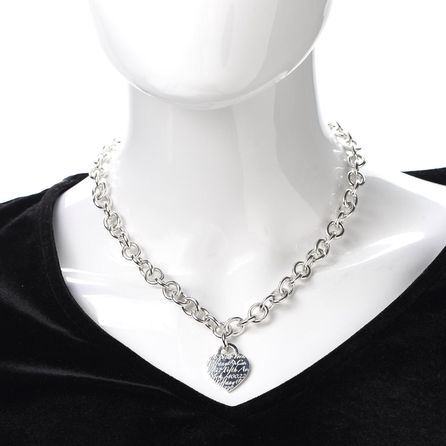 Sterling Silver Notes Heart Tag Necklace