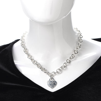 Tiffany Sterling Silver Notes Heart Tag Necklace 2 of 5