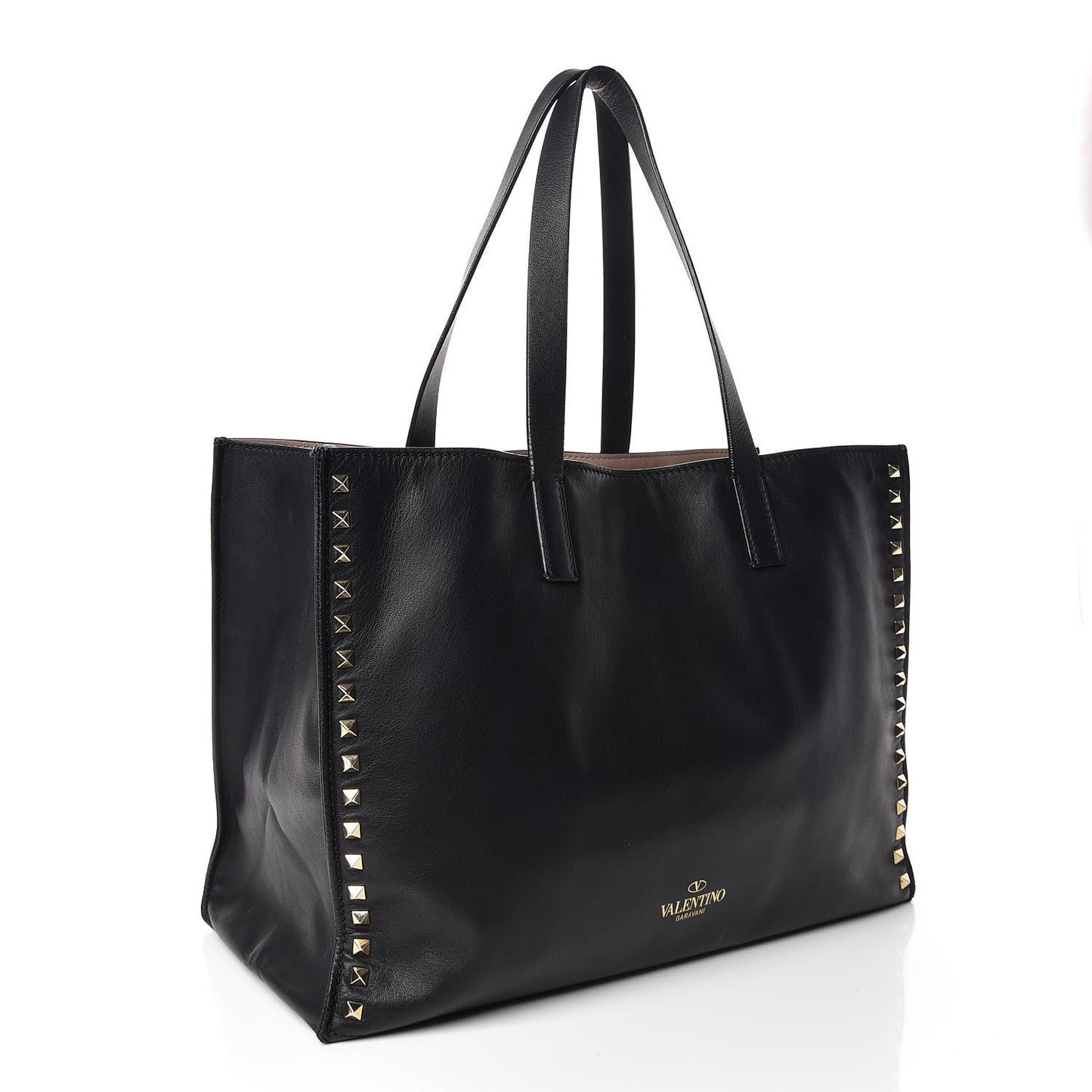 Nappa Medium Rockstud Soft Tote Black