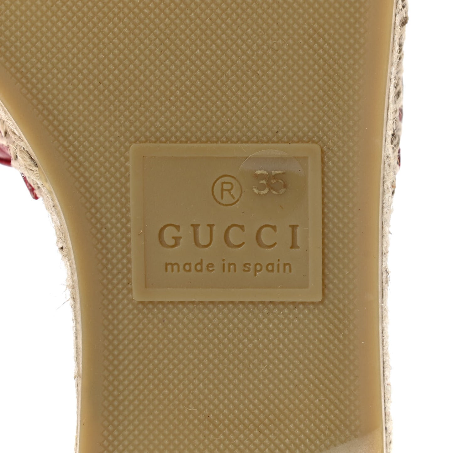 Nappa Matelasse GG Marmont Espadrille Slide Sandals 35 Hibiscus Red