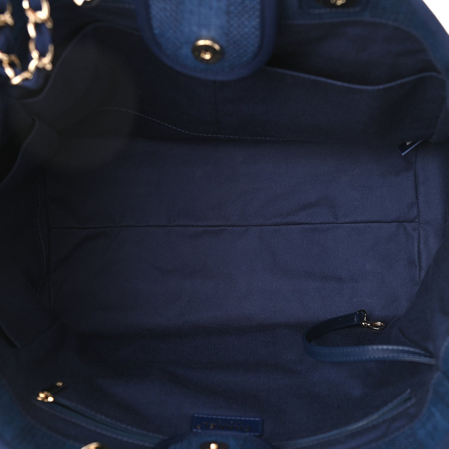 Mixed Fibers Striped Medium Deauville Tote Navy Blue