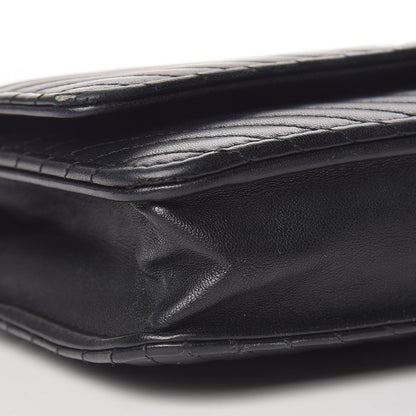 Chanel Lambskin Chevron Quilted Wallet On Chain WOC So Black 10 of 11