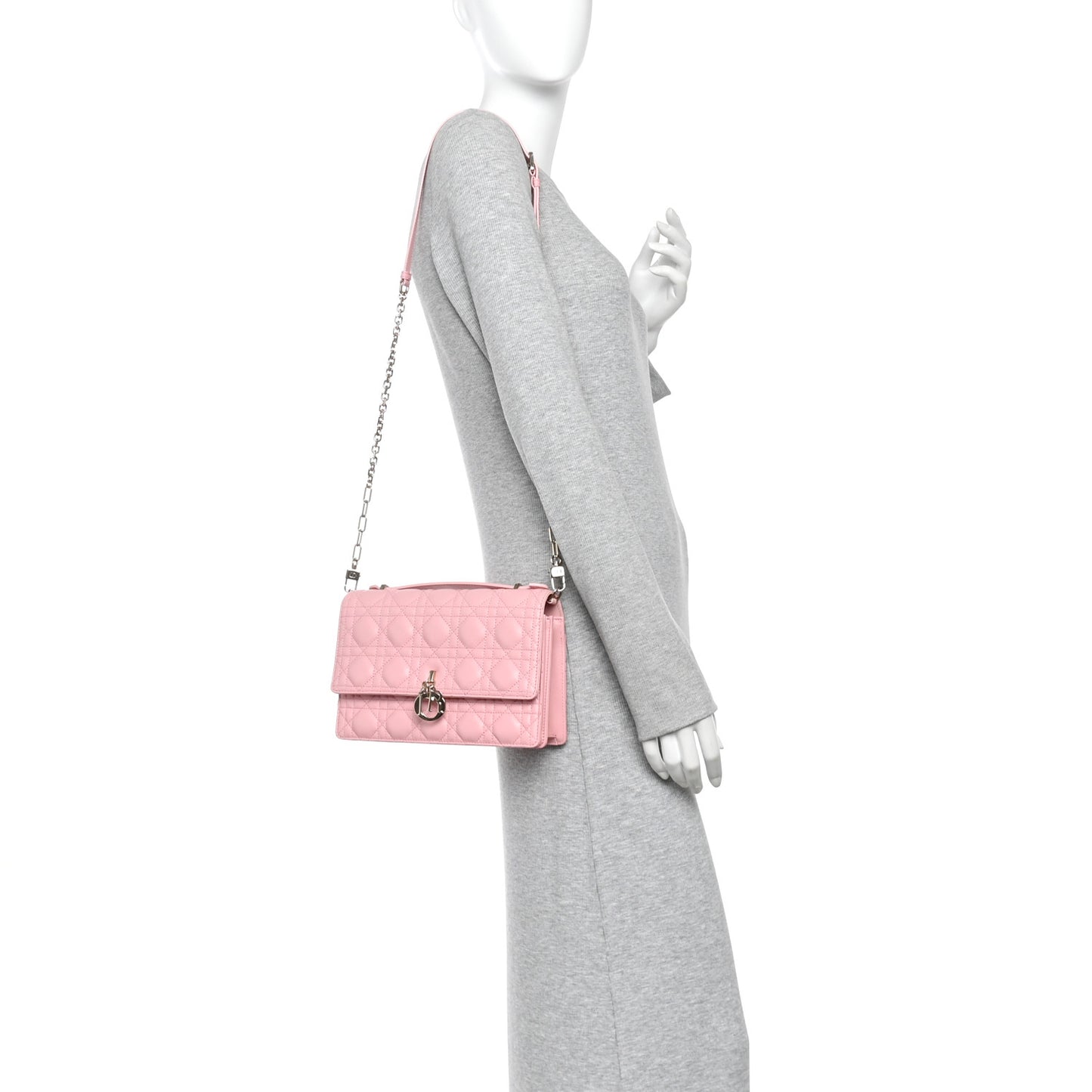 Lambskin Cannage Miss Dior Top Handle Bag Pink