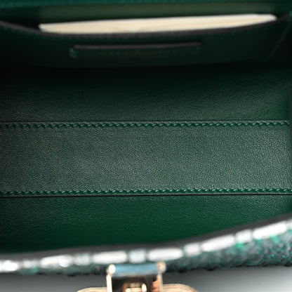 Valentino Garavani Crystal Embroidered Mini Vsling Top Handle Bag Emerald Jungle 4 of 9