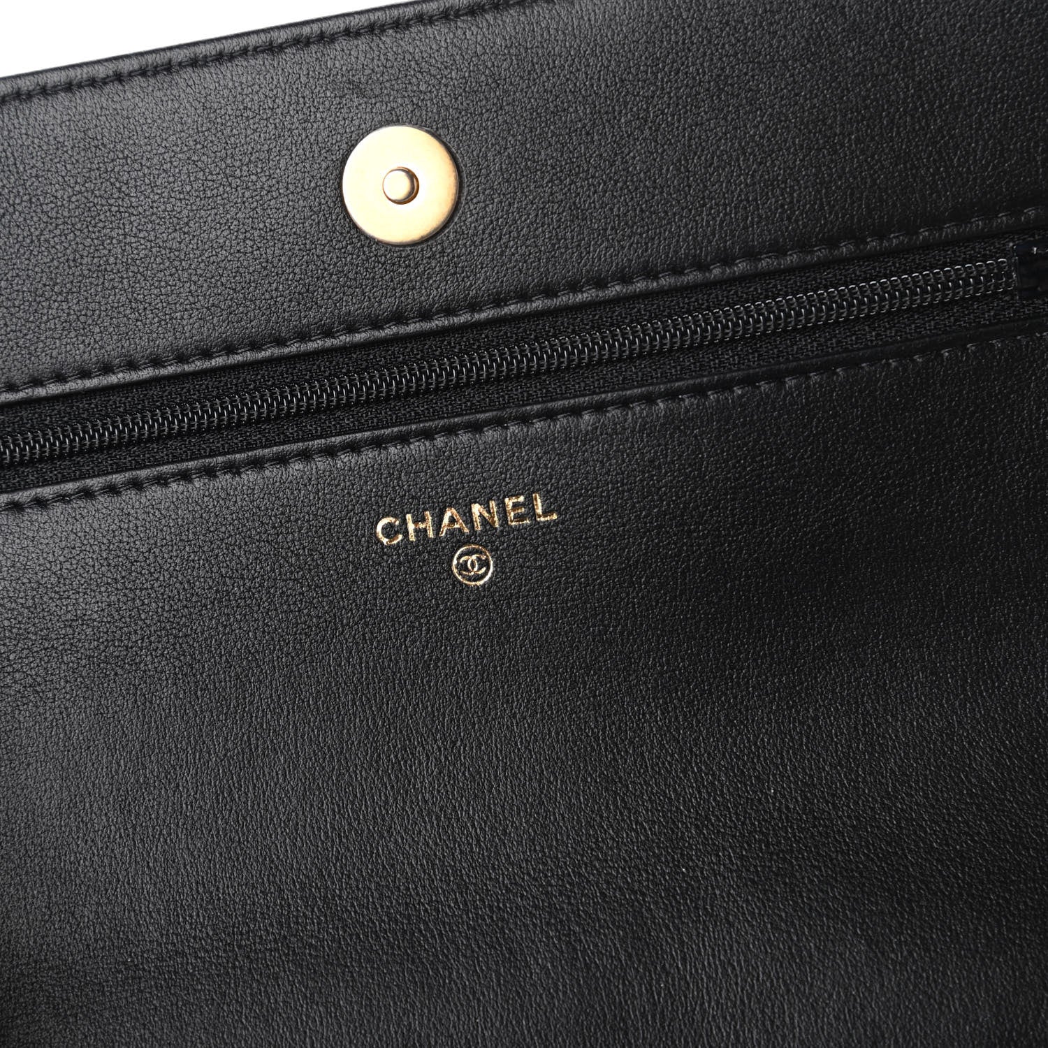 Chanel Calfskin Quilted Pearl Wallet On Chain WOC Black 7 of 11
