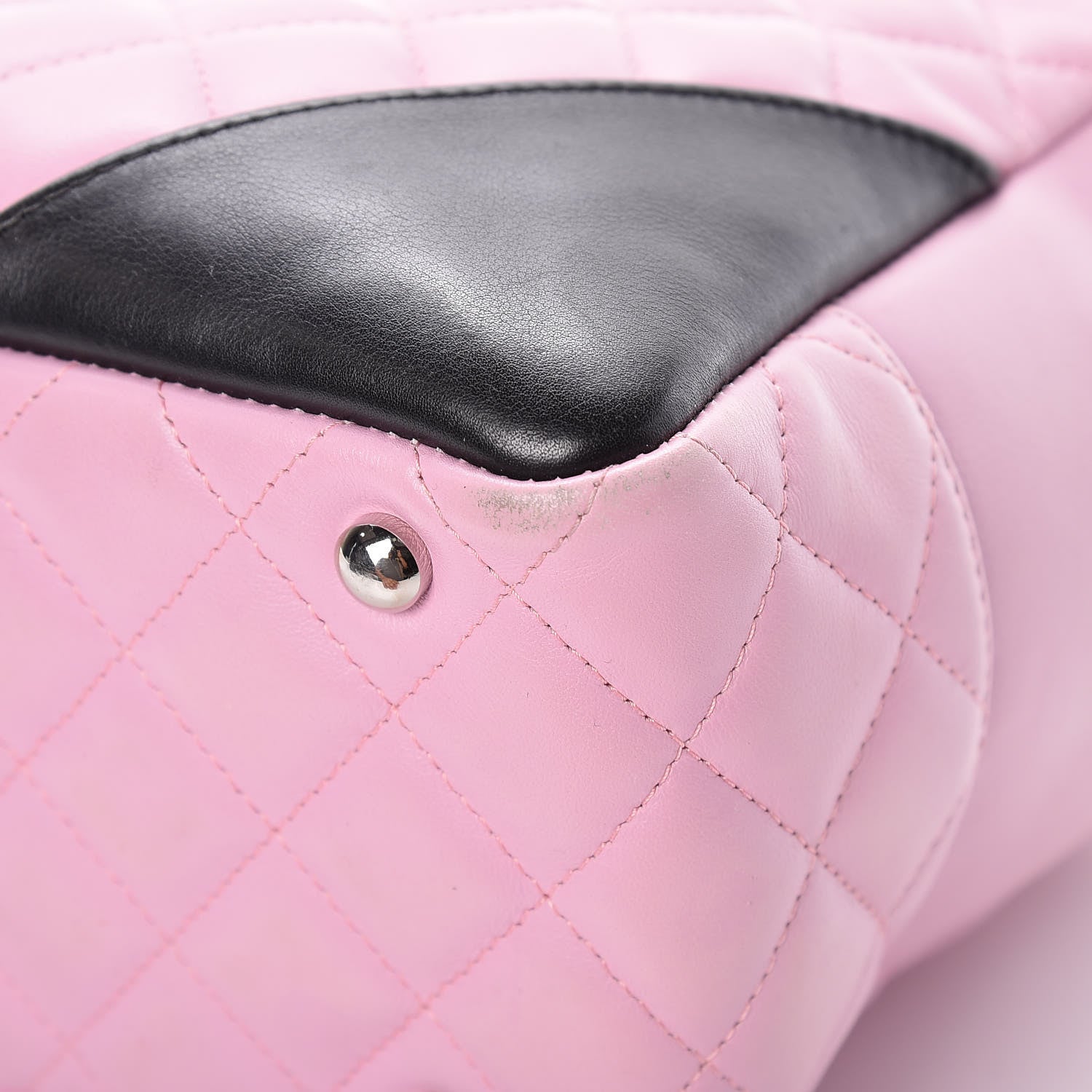 Chanel Calfskin Quilted Large Cambon Bowler Pink Black 9 of 11