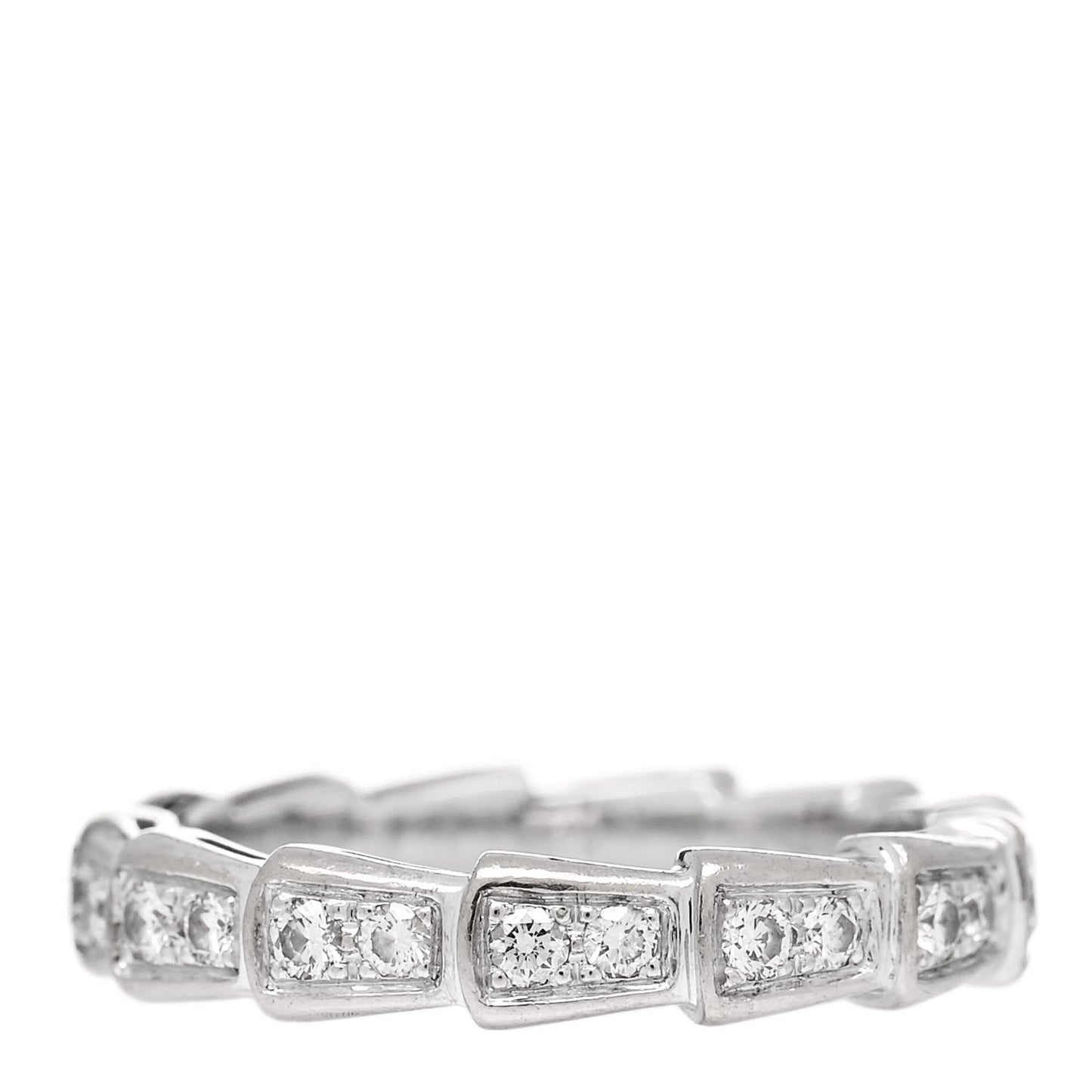 18K White Gold Diamond Serpenti Viper Band Ring 49 5