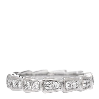 Bulgari 18K White Gold Diamond Serpenti Viper Band Ring 49 5 3 of 7