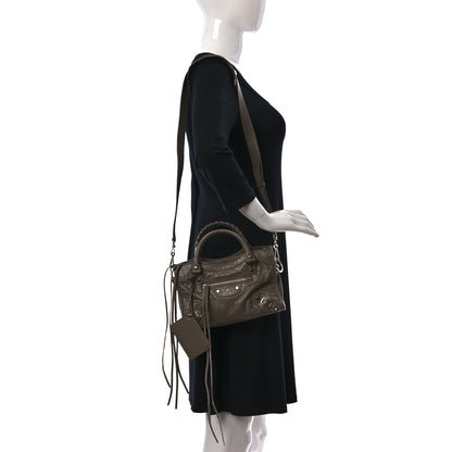 Balenciaga Agneau Classic Silver Hardware Mini City Dark Mink Grey 2 of 9