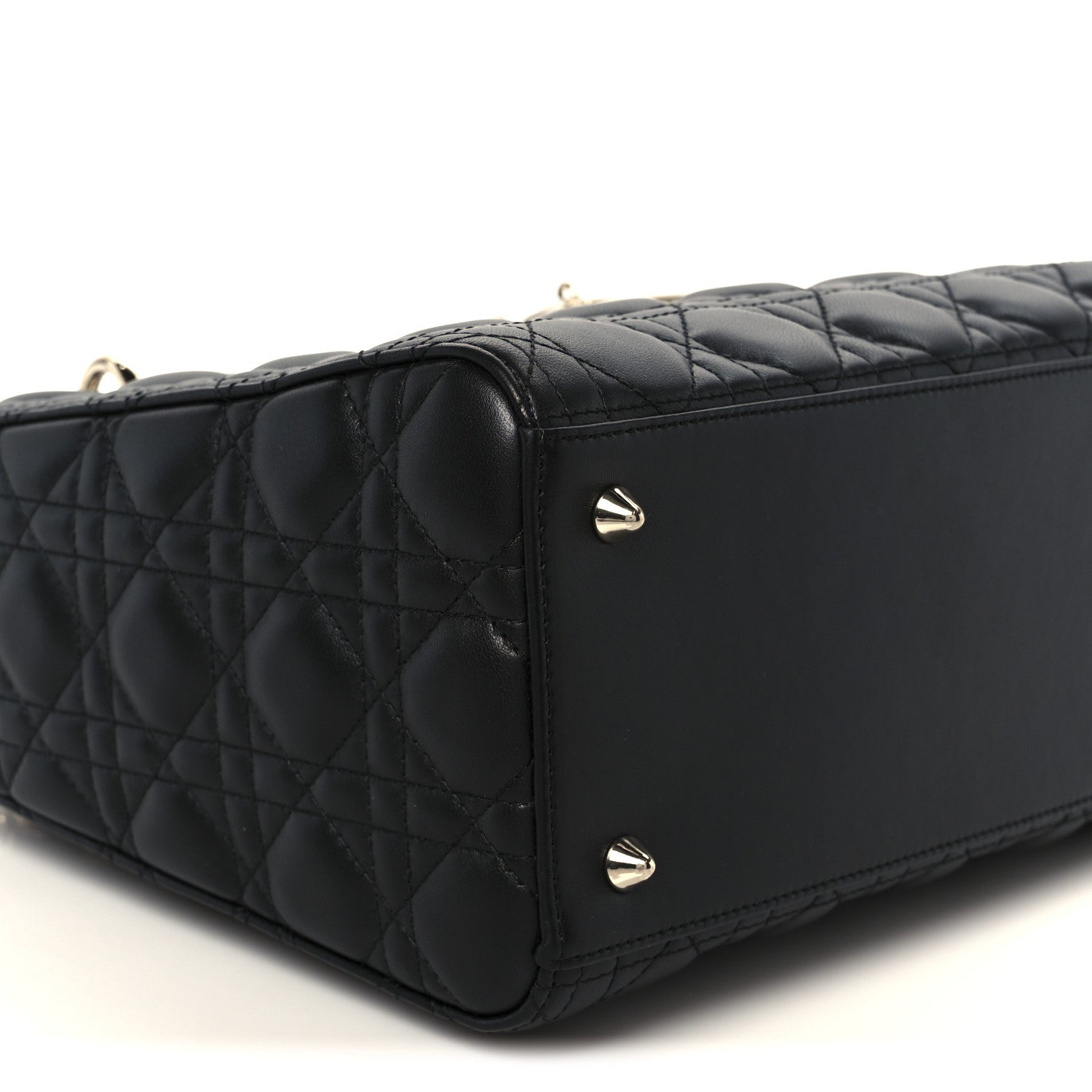 Christian Dior Lambskin Cannage Medium Lady Dior Black 9 of 10