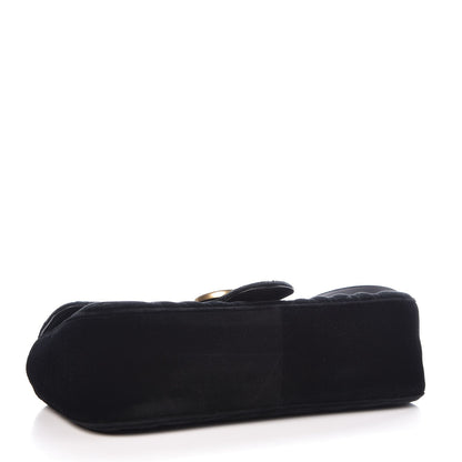 Gucci Velvet Matelasse Small GG Marmont Shoulder Bag Black 11 of 14