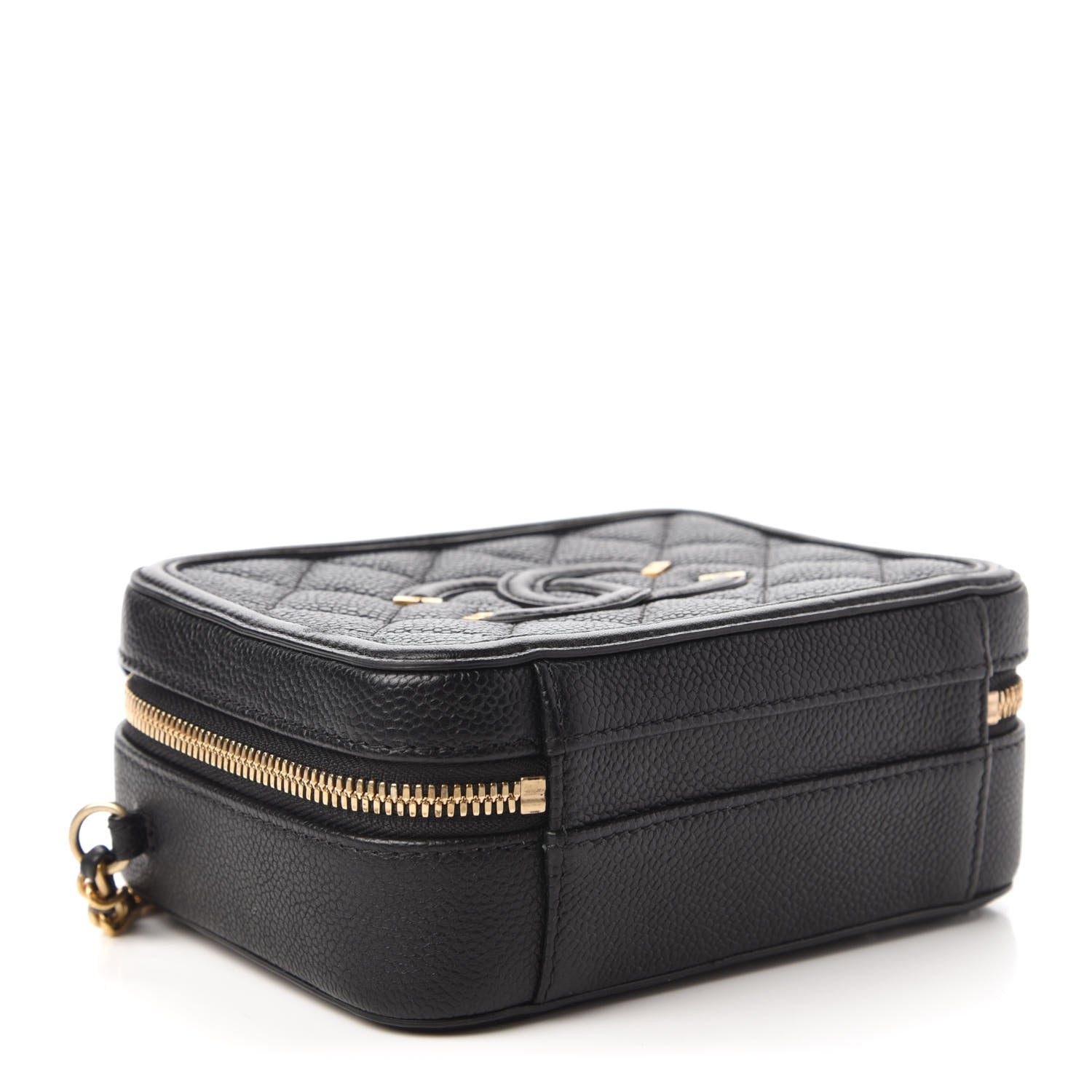 Chanel Caviar Quilted Small CC Filigree Vanity Case Black 4 of 10