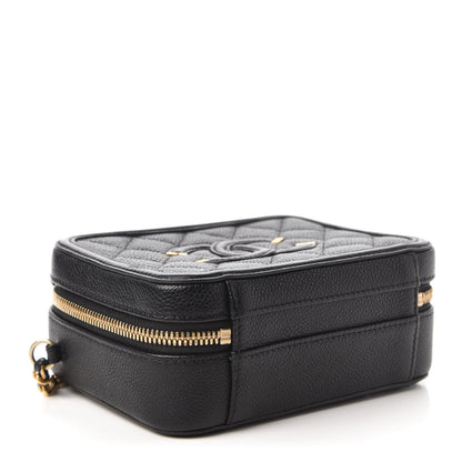 Chanel Caviar Quilted Small CC Filigree Vanity Case Black 4 of 10