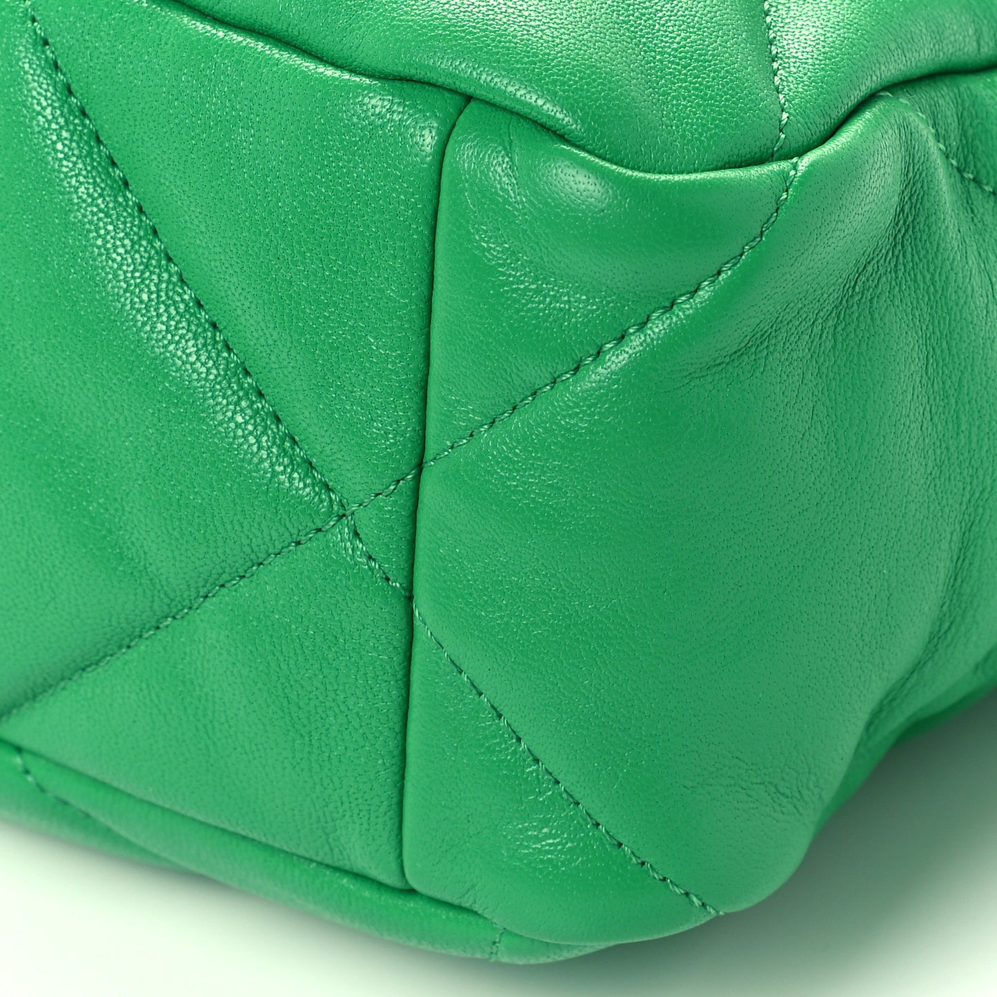 Lambskin Quilted Large Chanel 19 Flap Green